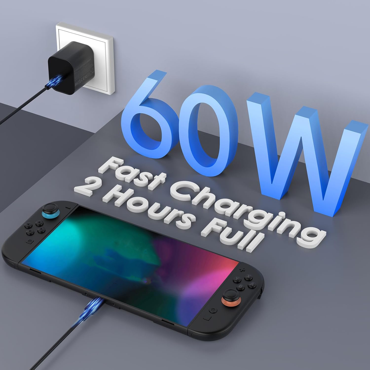 60W AC Adapter Charger Compati - Nintendo Console Switch 2 ulasan dan harga