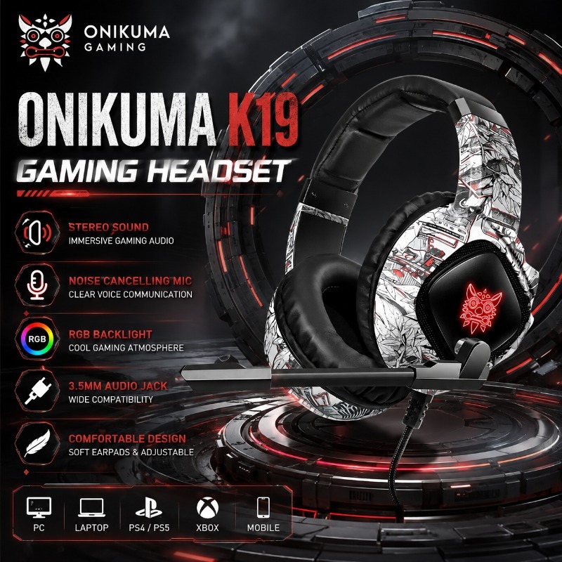 ONIKUMA K19 Gaming Headset Wir - Gaming Console Zone ulasan dan harga
