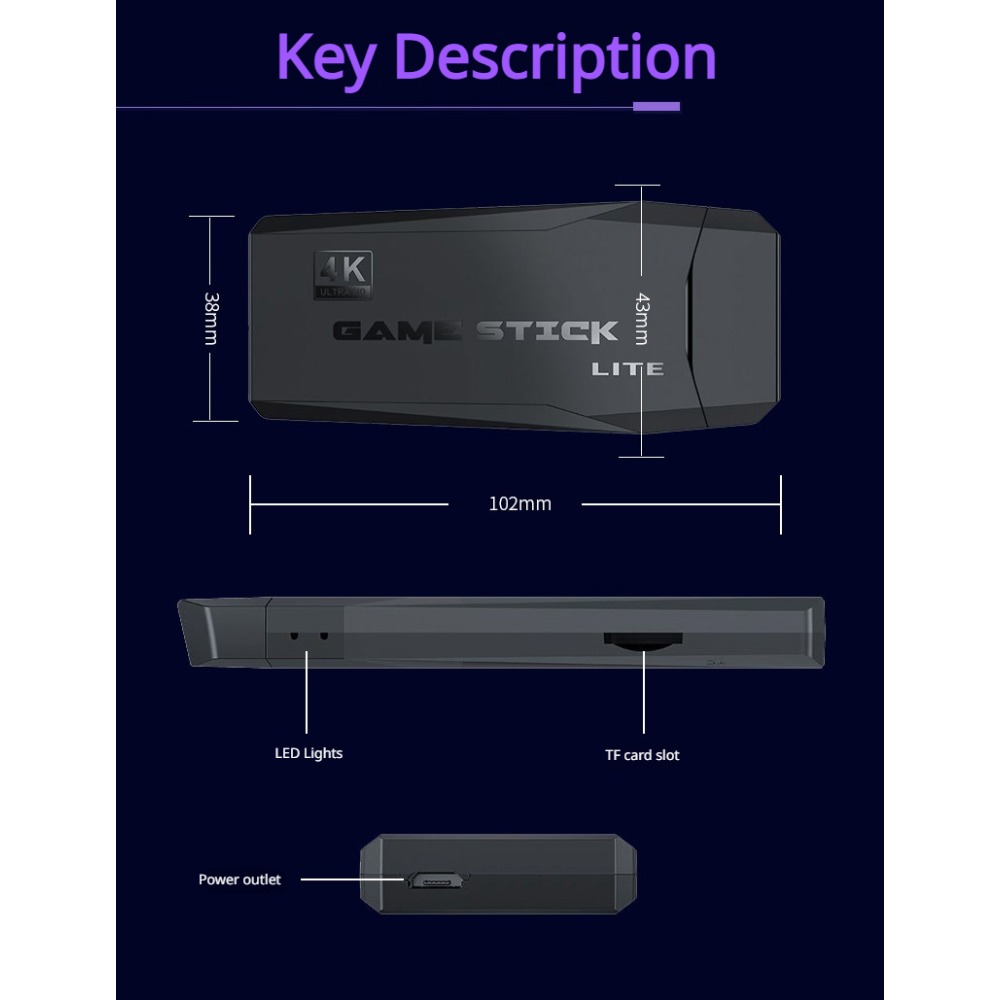 Portable 4K Retro Game Stick C - Gaming Console Stick ulasan dan harga