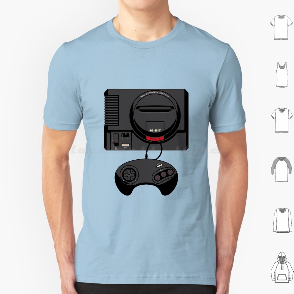 Retro Black 16-Bit T Shirt Men - Gaming Console Genesis ulasan dan harga