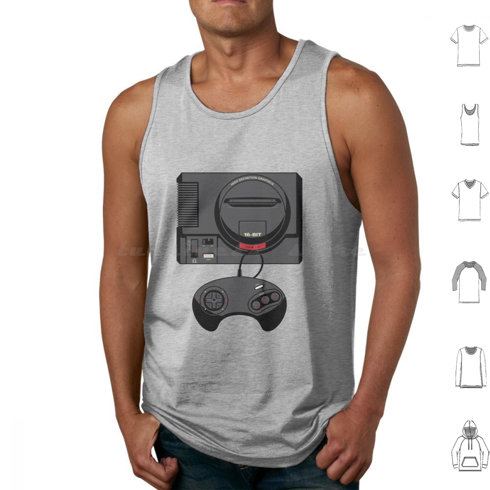 Retro Black 16-Bit Tank Tops P - Gaming Console Genesis ulasan dan harga