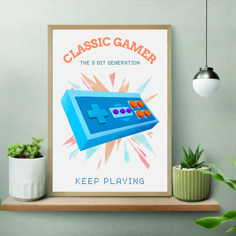 Retro Colorful Gamer with Joys - Gaming Console Picture ulasan dan harga